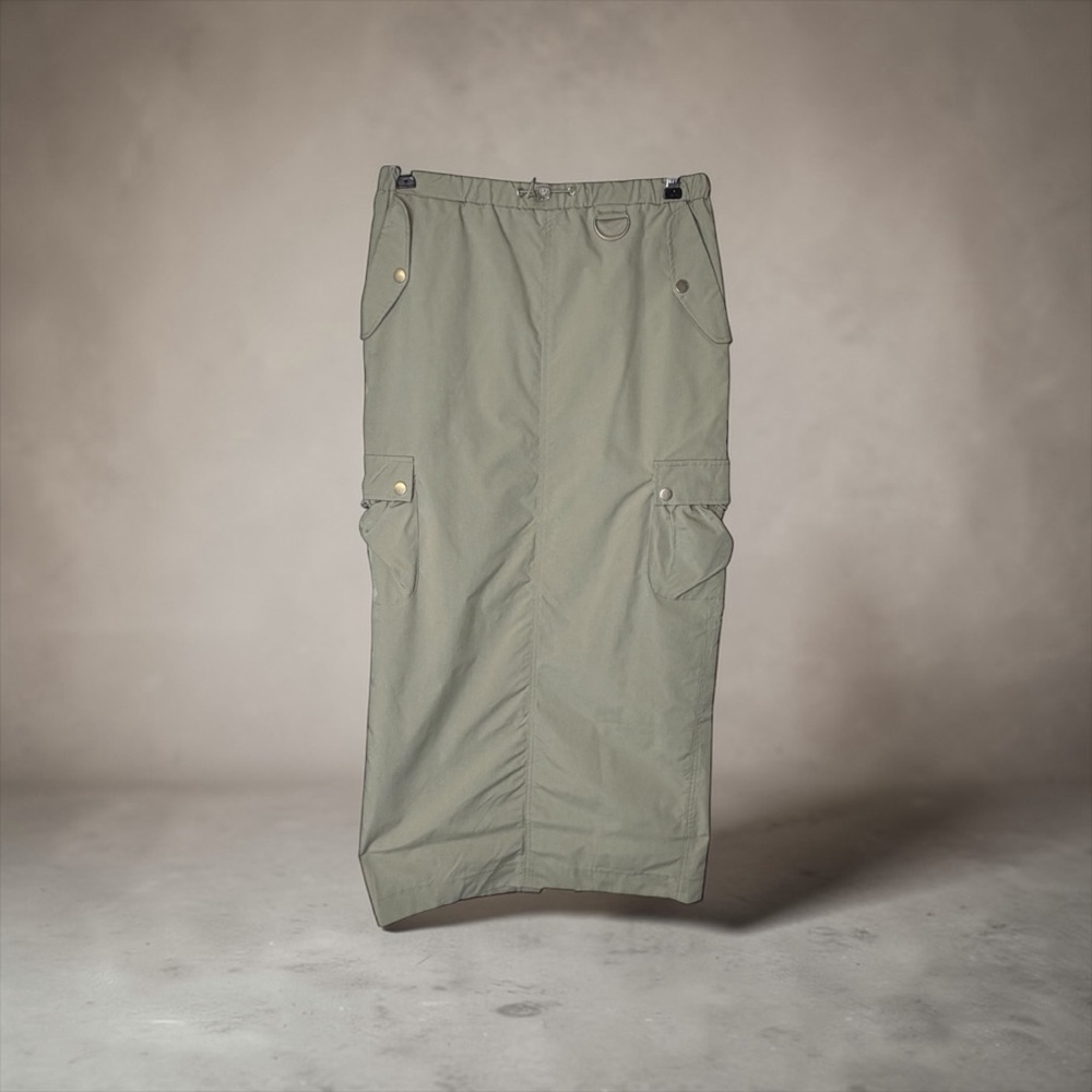 NWT DOLLS KILL SIZE MEDIUM GONE BACKPACKING SKIRT EMORY PARK OLIVE MAXI CARGO